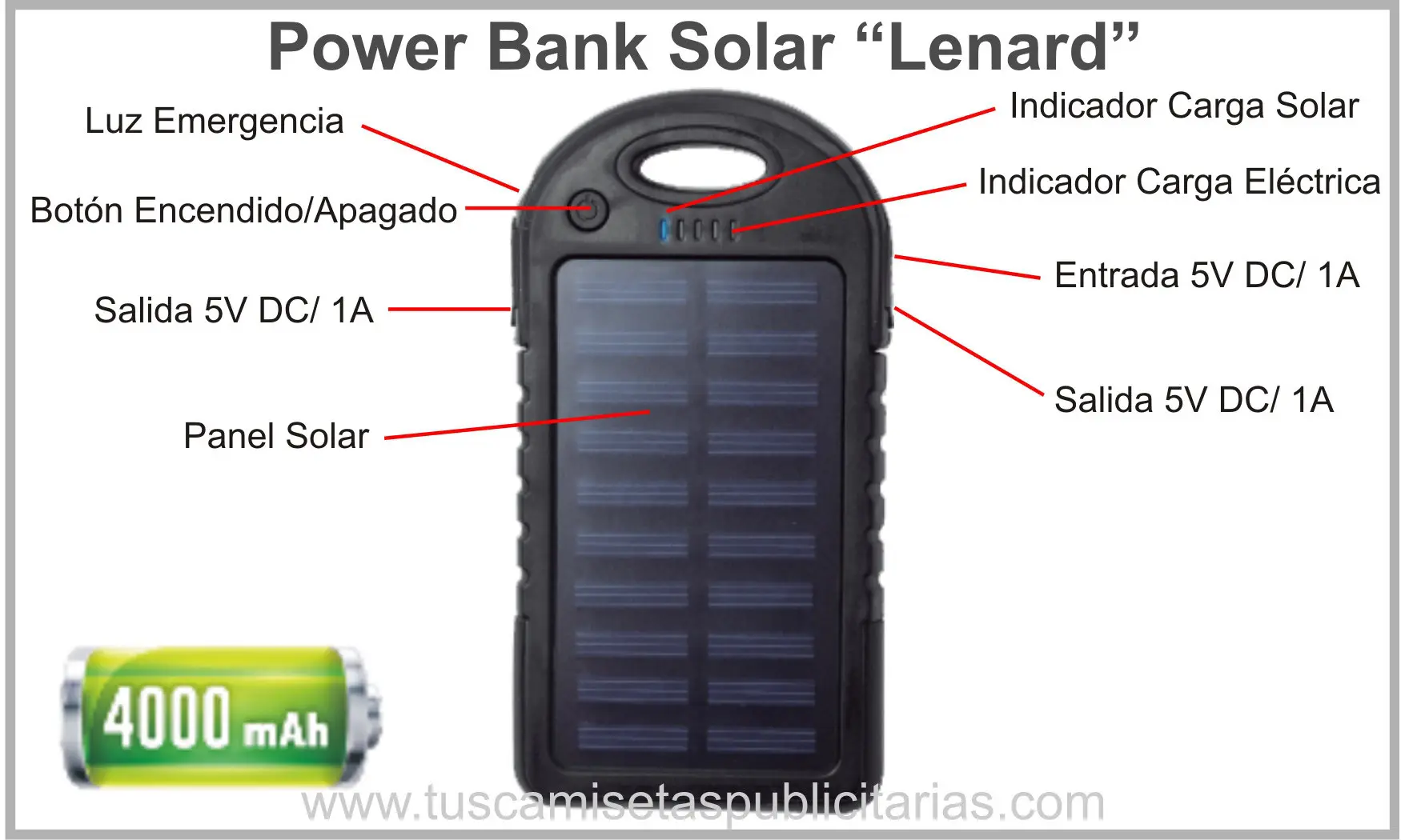 Power Bank Solar Personalizado