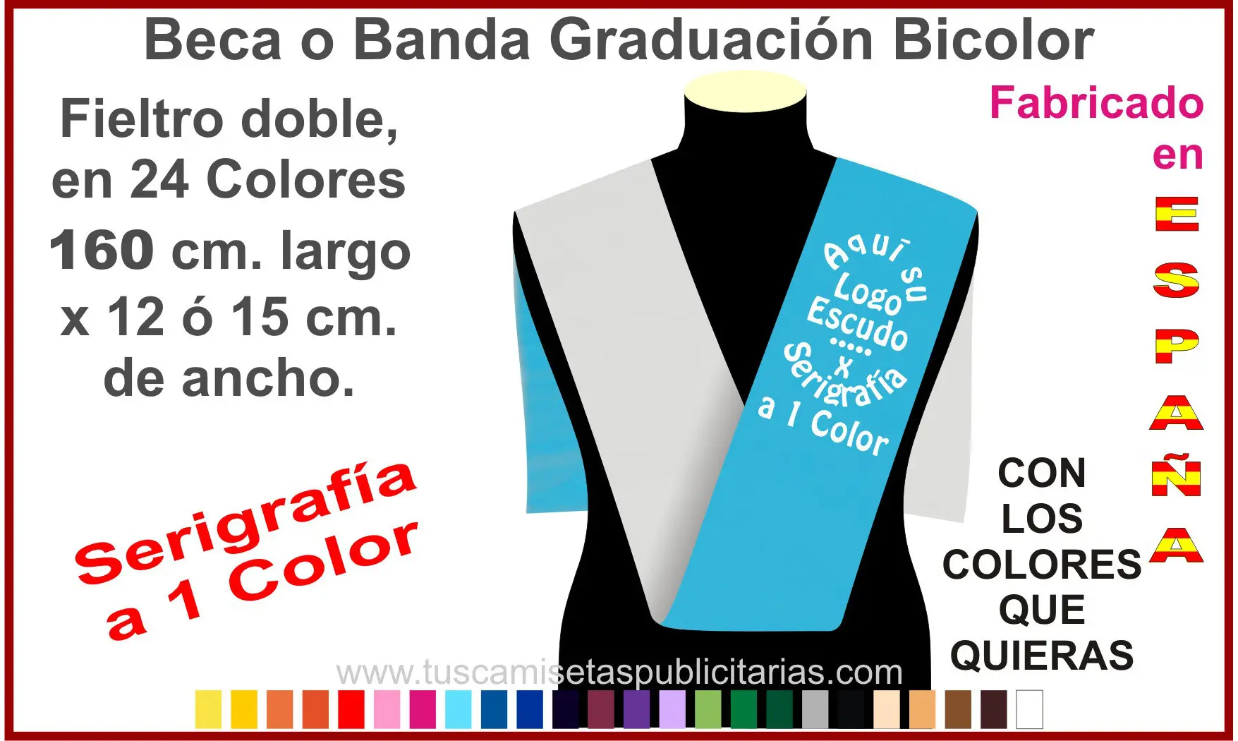 Beca o Banda Bicolor de Graduación