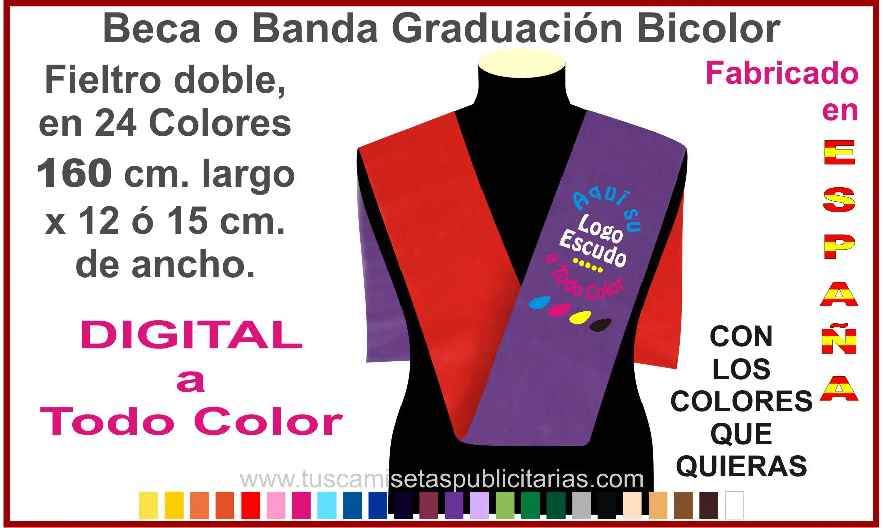 Beca o Banda Bicolor de Graduado