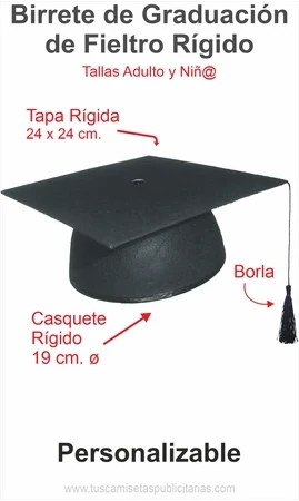 Birrete Graduación Fieltro