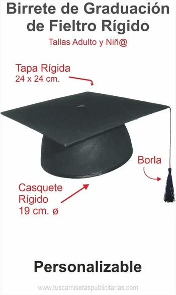 Birrete Fieltro Graduado