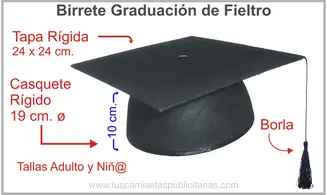 Birrete Fieltro Graduado