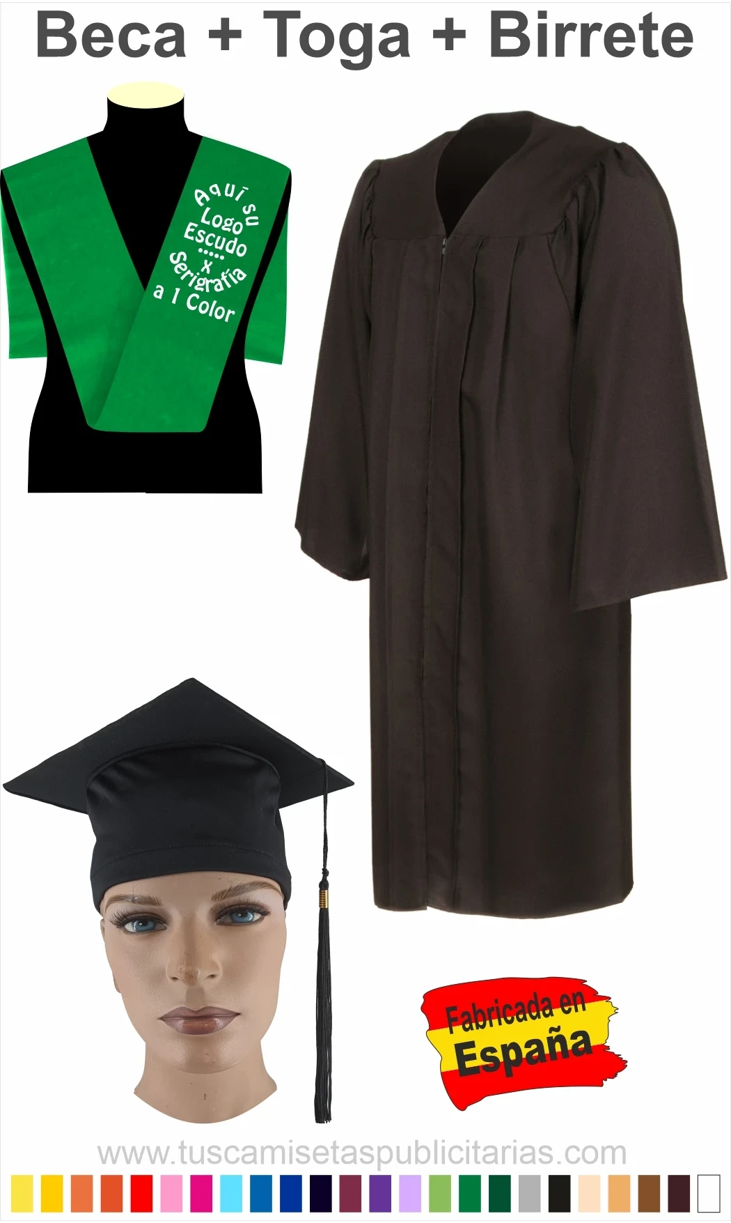 Beca Toga y Birrete Graduación