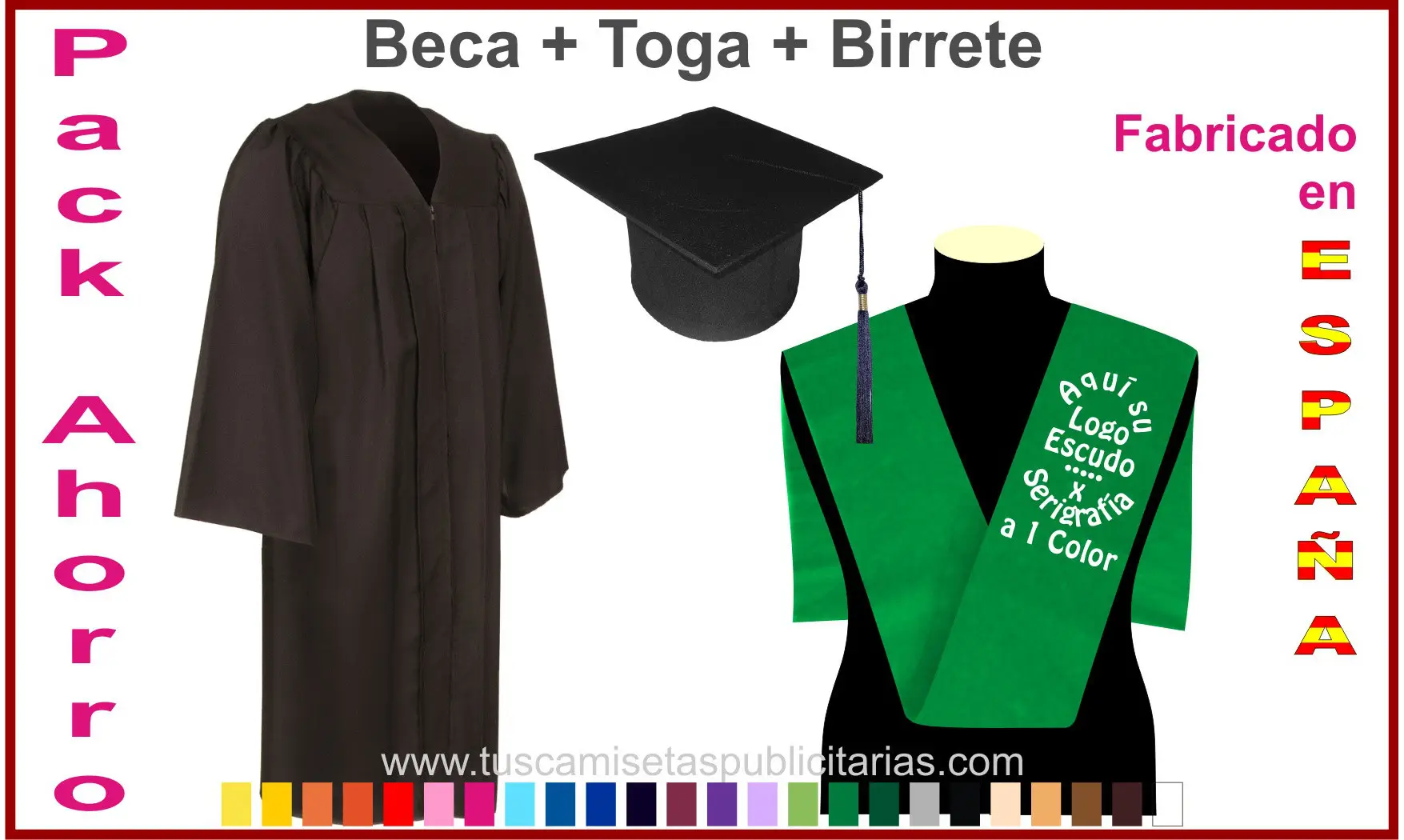 Birrete, Banda y Toga Graduado