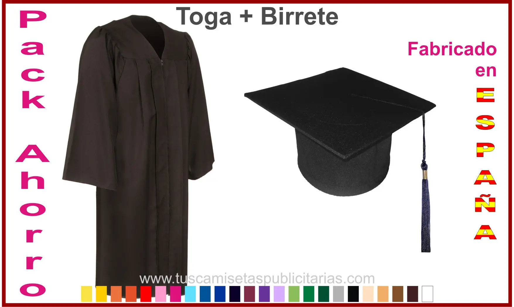 Toga Graduaciones + Birrete Graduaciones