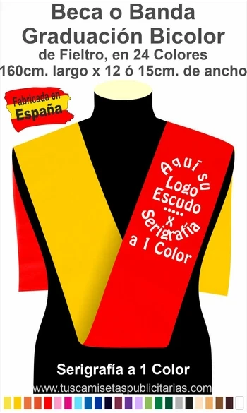 Bandas para Graduación Grabada a 1 Color
