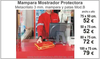 Mampara Mostrador Protectora Mod. B