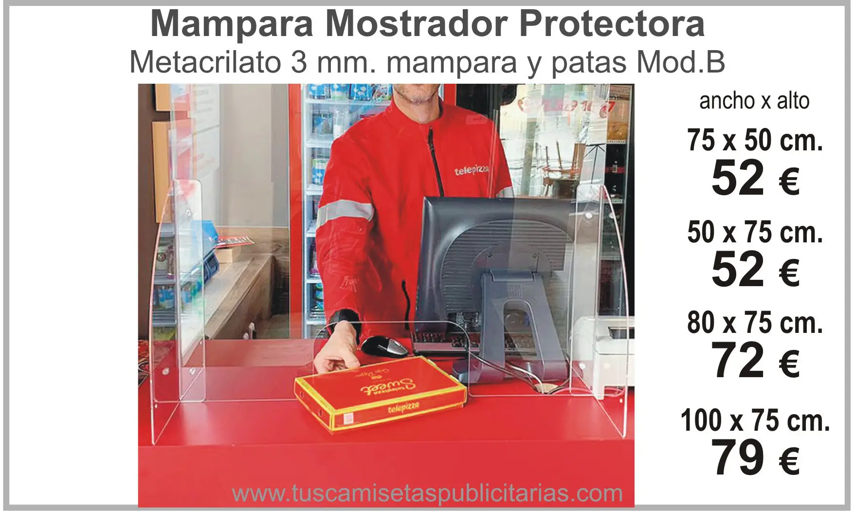 Mampara Mostrador Protectora Mod. B