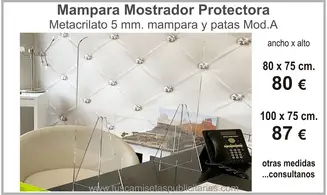 Mampara Mostrador Protectora Mod. A
