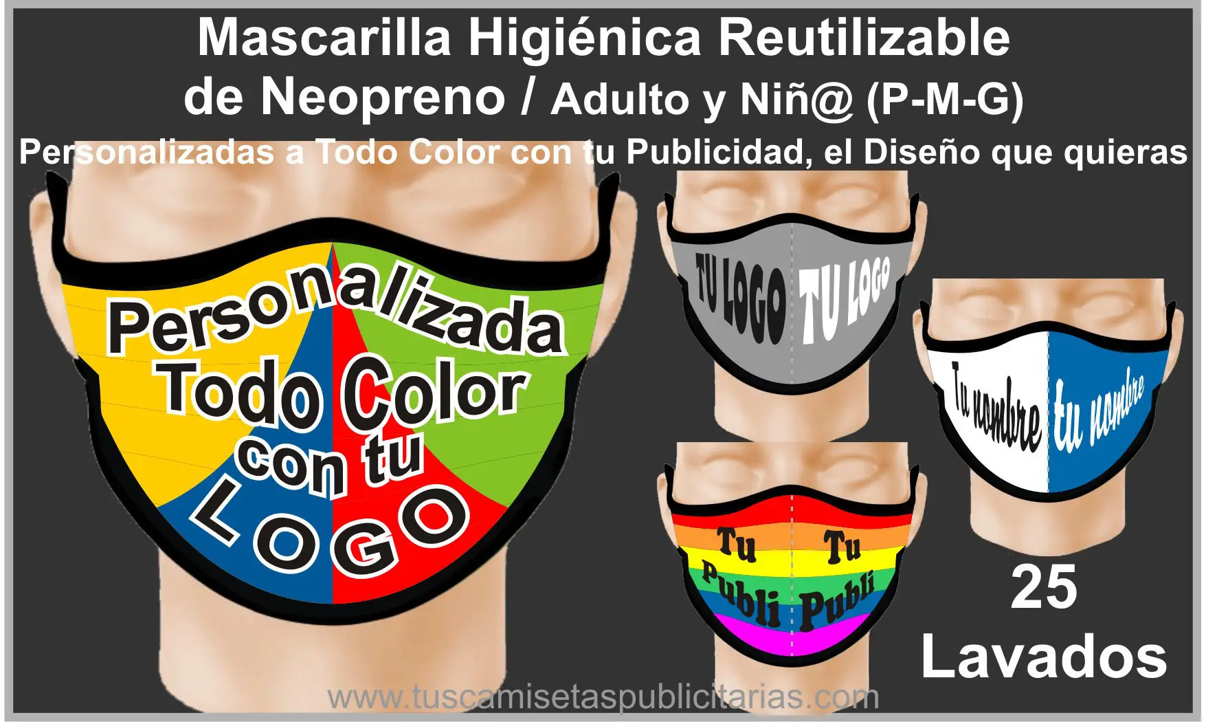 Mascarilla Personalizada Neopreno Reutil