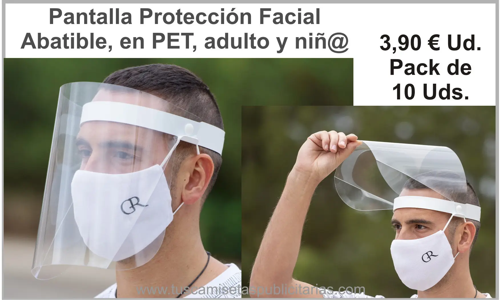 Pantalla Protección Facial Abatible PET