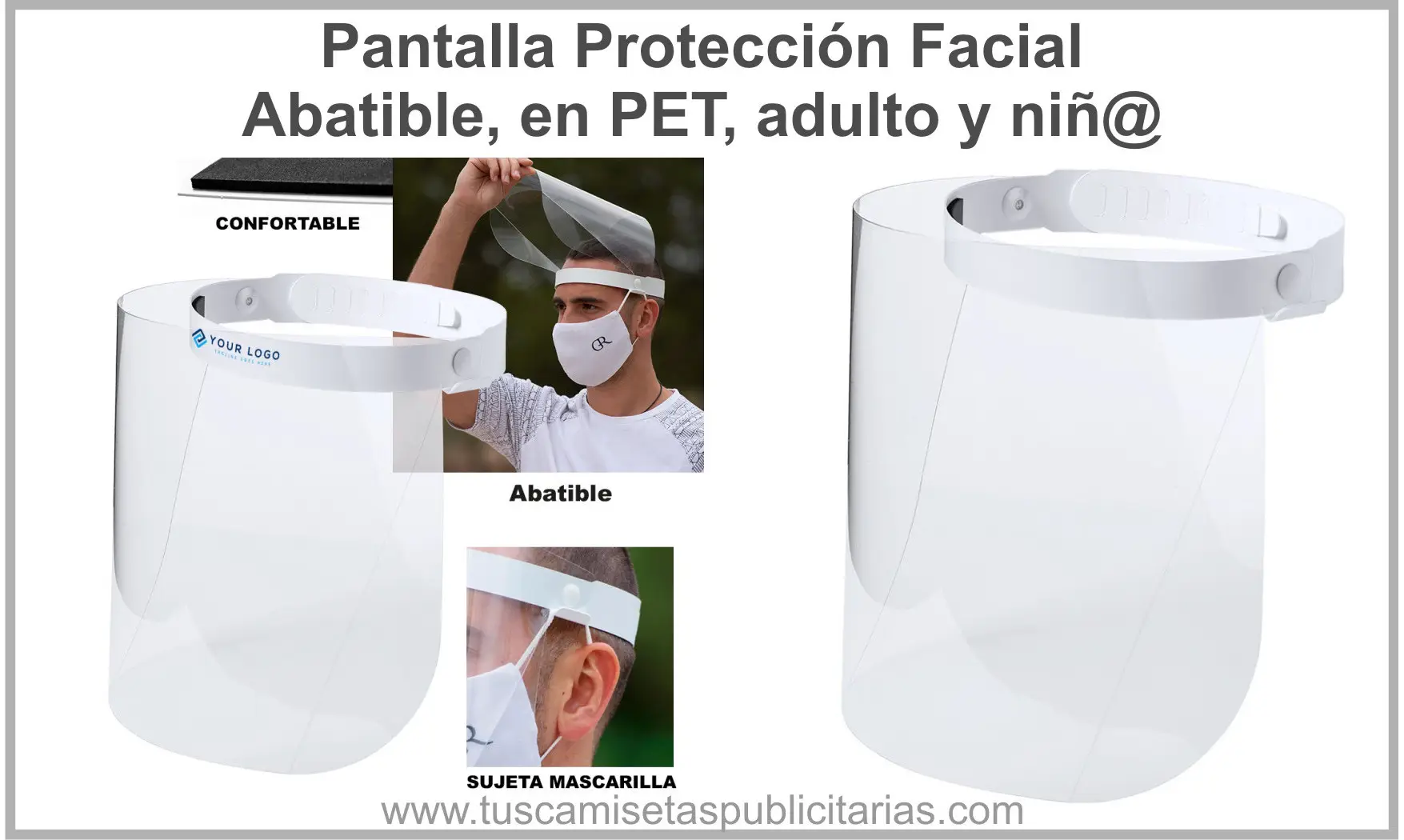 Pantalla Protección Facial Abatible PET
