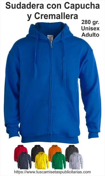 Sudadera Capucha Cremaller Personalizada