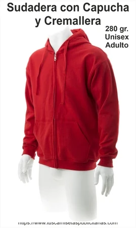 Sudadera Capucha Cremaller Personalizada