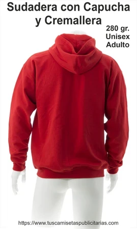 Sudadera Capucha Cremaller Personalizada