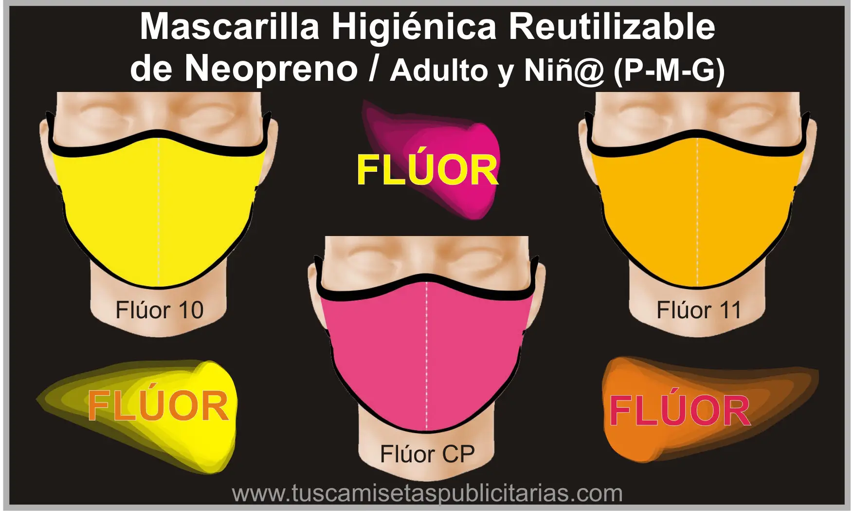 Mascarilla Reutilizable Neopreno Fluor