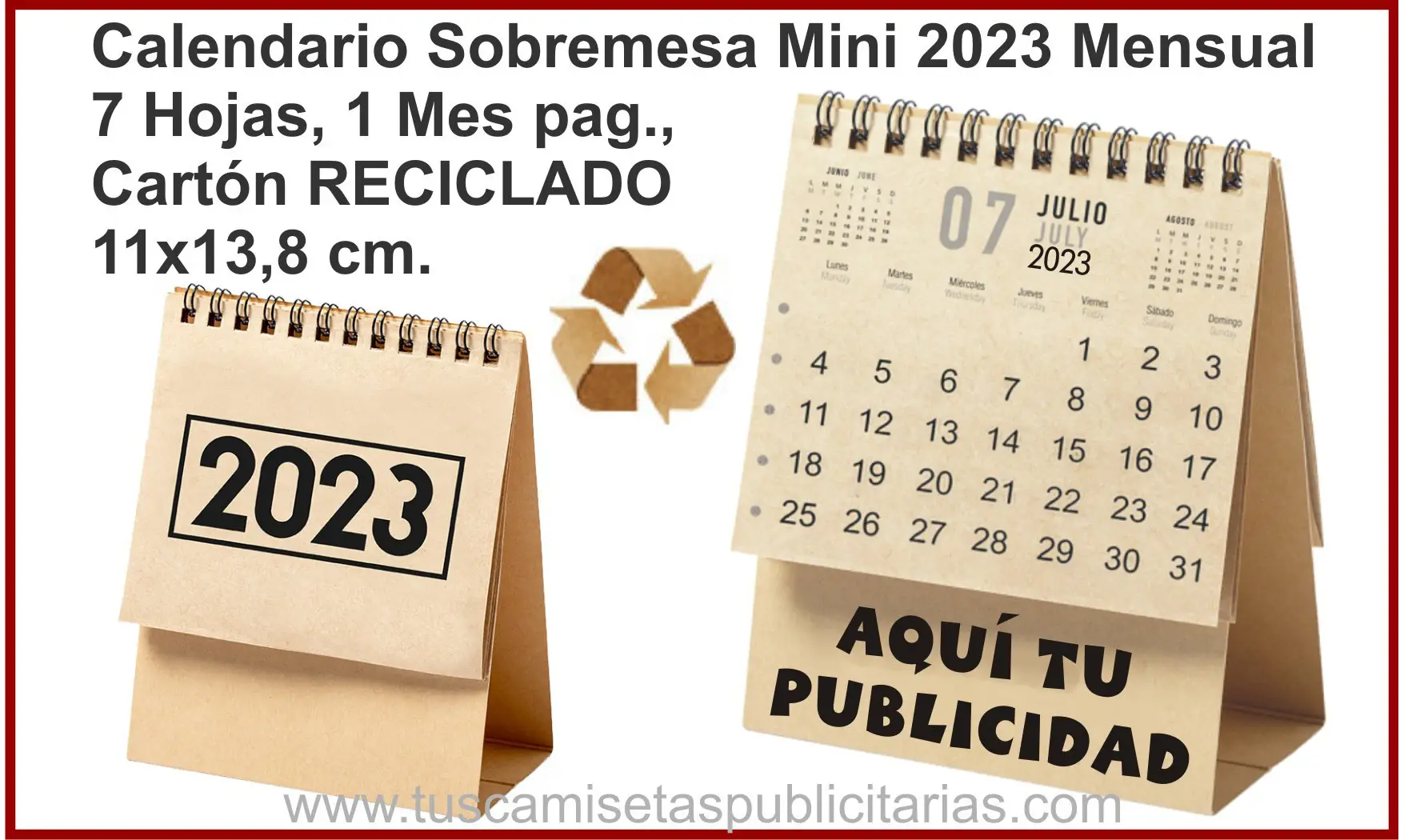 Calendario Sobremesa Reciclado