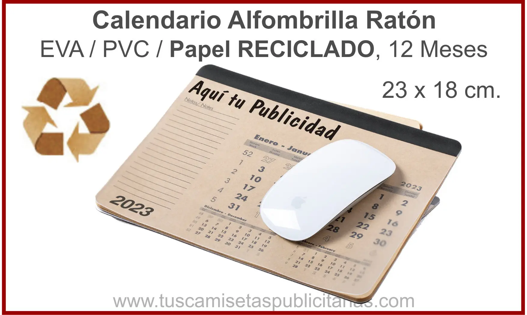 Alfombrilla Calendario Papel Reciclado